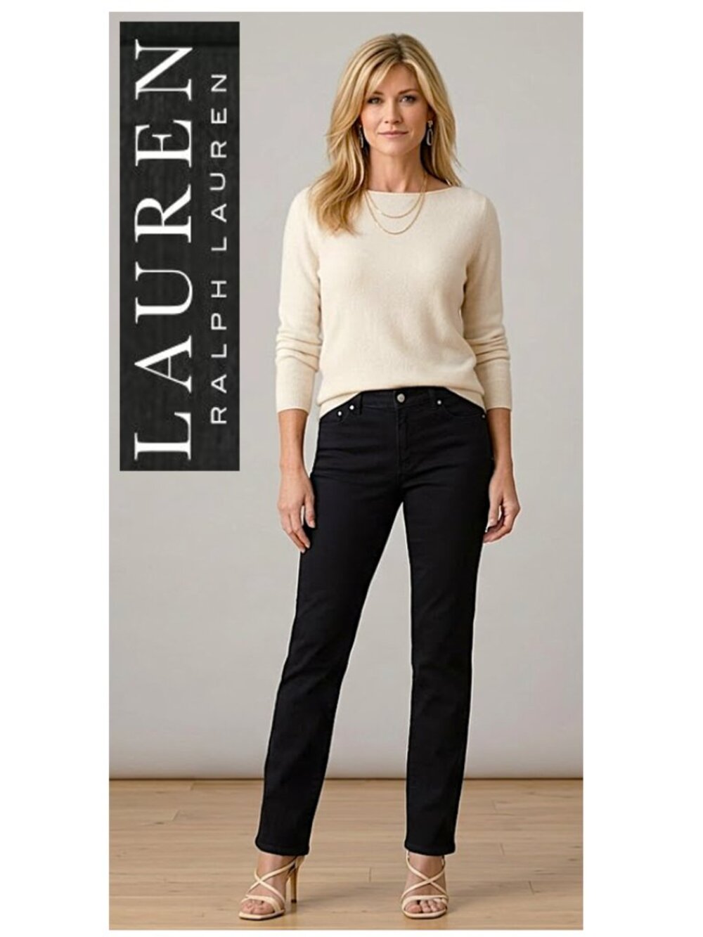 LAUREN RALPH LAUREN - Classic! Black premier straight cut jean